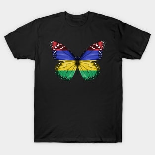 Mauritian Flag  Butterfly - Gift for Mauritian From Mauritius T-Shirt